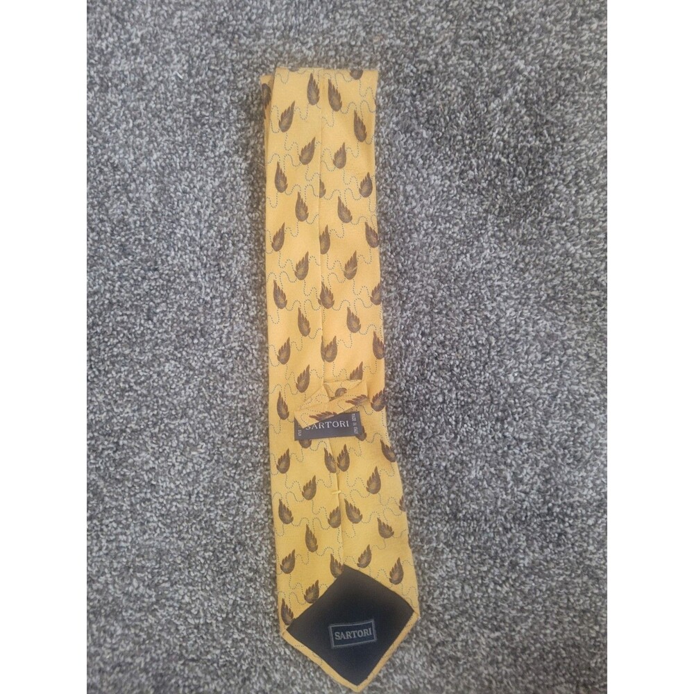Yellow Patterned Sartori Tie Made In Italy